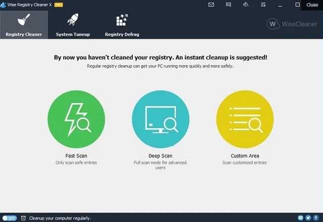 Clean with Wise Registry Cleaner for windows 10 registry clean