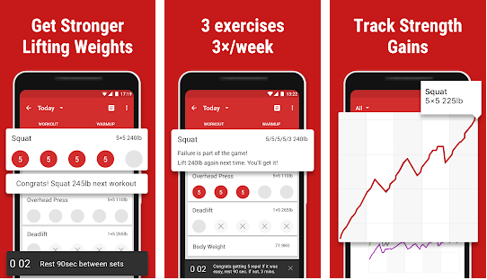 StrongLifts 5 ×5 best bodybuilding apps for Android