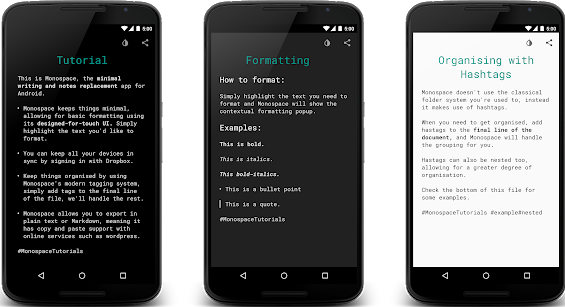 monospace android best application for writers
